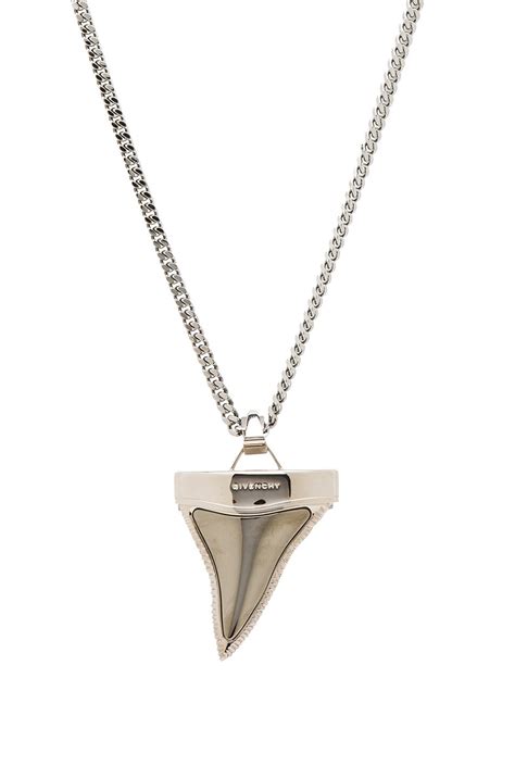 buy givenchy shark tooth necklace|Givenchy Large Shark Tooth Necklace in Black & Silver .